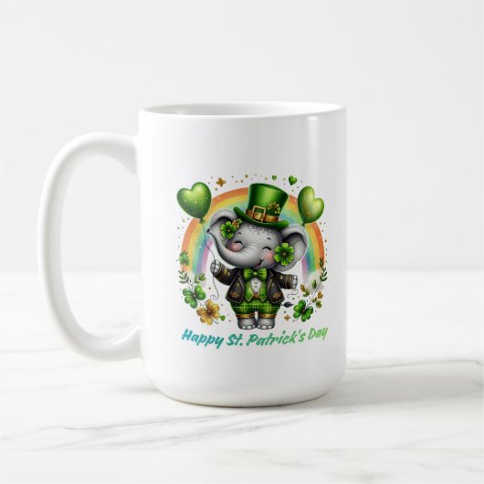 Glücks-Elefanten-Regenbogen-Anhänger Kaffeetasse (Links)