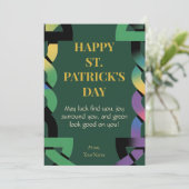 Glücks-Gold-Kleeblatt St. Patrick's Day Karte (Stehend Vorderseite)