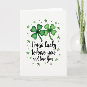 Glücks-Liebes-Shamrock-Stern-Karte Karte