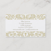 Glücks-schicker Damast-BlumenVisitenkarte Visitenkarte (Rückseite)