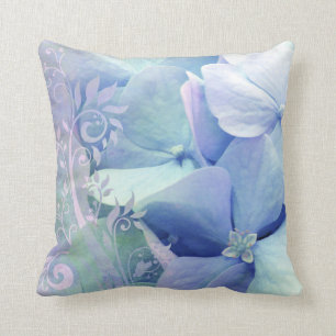 "Glücks-" Singrün-Lavendelblaues Hydrangeakissen Kissen