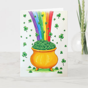 Glücks- und Gold-Shamrock-Karte Karte