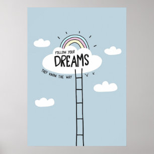 Glücksangebot Folge deinem Traum Himmel Poster