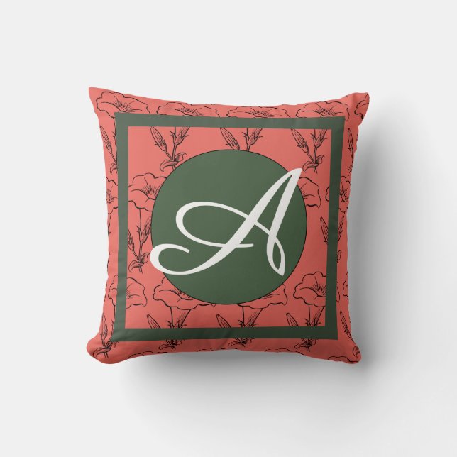 GLÜCKSÄUERBAUMWOLLE DURCH PILLOW MIT MONOGRAM KISSEN (Vorderseite)