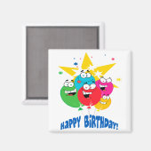 Glücksballons mit Gesichtern Cartoon Magnet (Vorderseite/Rückseite)