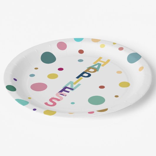 Glücksblase Pappteller (Schrägansicht)