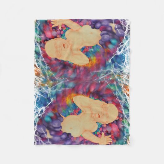 Glücksblasen Fleecedecke (Vorderseite)