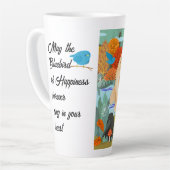 GLÜCKSBLUEBIRDS KENNEN Latte-Tasse mit Text Milchtasse (Linke Ecke)