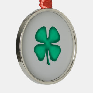 Glücksbringer 4-Blatt-Irland-Klee grau premium-sch Ornament Aus Metall