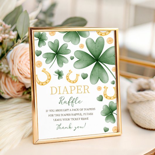 Glücksbringer 8x10 Windel-Raffle-Tischschild Sockelschild