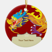 Glücksbringer-Chinese-Drache Keramikornament (Vorne)