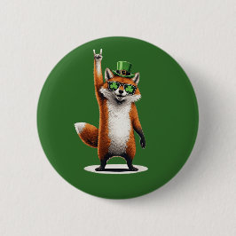 Glücksbringer Fuchs Shamrock Sonnenbrille St. Patr Button