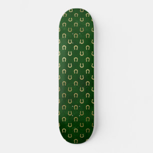Glücksbringer Goldenes Hufeisen Grüner St. Patrick Skateboard