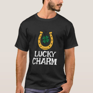 Glücksbringer Hufeisen Kleeblatt St. Patricks Tag  T-Shirt