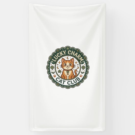 Glücksbringer-Katze POD Vektorgrafik - Glücksbring Banner (Vertikal)