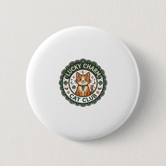 Glücksbringer-Katze POD Vektorgrafik - Glücksbring Button (Vorderseite)