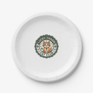 Glücksbringer-Katze POD Vektorgrafik - Glücksbring Pappteller