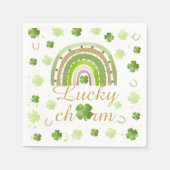 Glücksbringer-Kleeblatt-Baby-Shower-Serviette Serviette (Vorderseite)