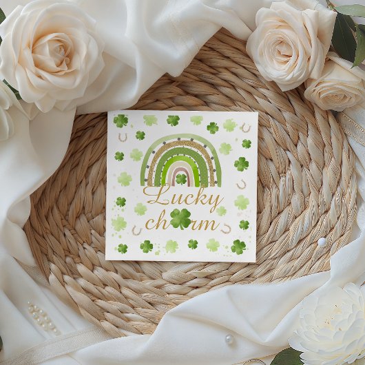 Glücksbringer-Kleeblatt-Baby-Shower-Serviette Serviette