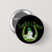 Glücksbringer-Kobold-Knopf Button (Vorne & Hinten)
