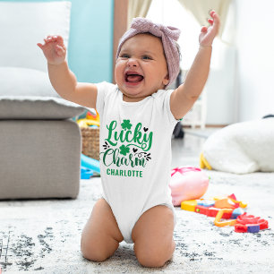 Glücksbringer St. Patrick's Day Personalisiert Baby Strampler