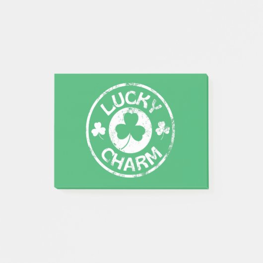 Glücksbringer Vintage St. Patrick's Day Post-it Klebezettel (Vorderseite)