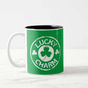 Glücksbringer Vintage St. Patrick's Day Zweifarbige Tasse