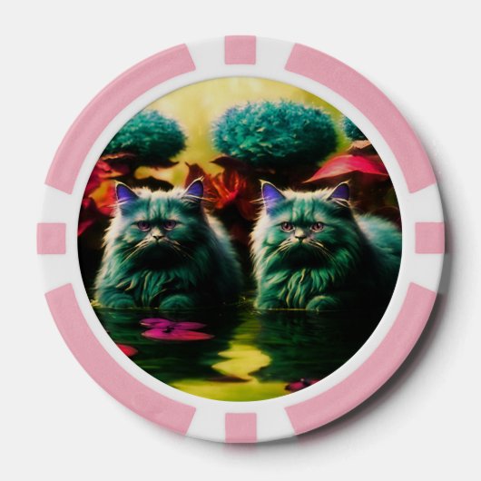 Glückschips für Katzenliebhaber Pokerchips (Vorderseite)