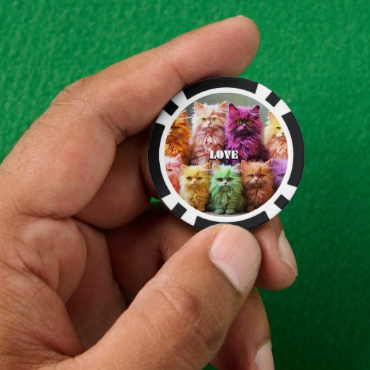 Glückschips für Katzenliebhaber Pokerchips (Hand)