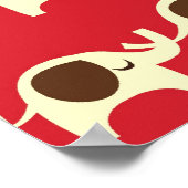 Glückselefant Kirsche rot süß Naturmuster Poster (Ecke)