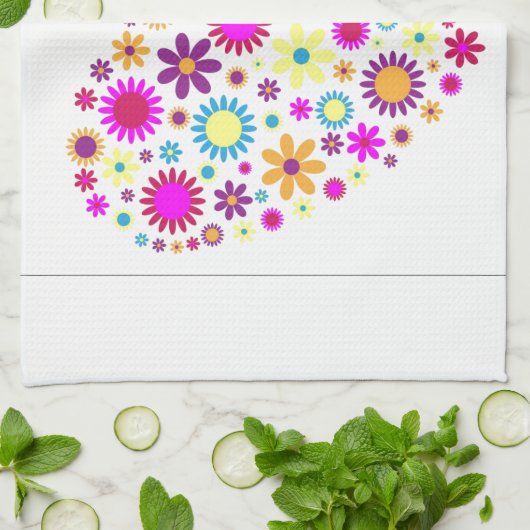 Glückselige Blüten Geschirrtuch (Gefaltet)