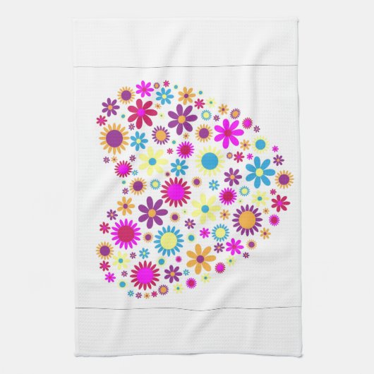 Glückselige Blüten Geschirrtuch (Vertikal)