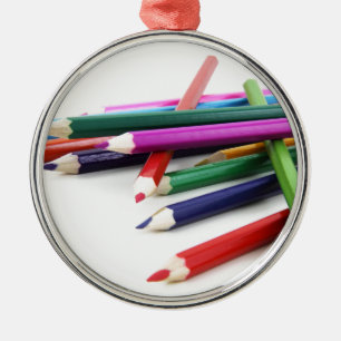 Glückselige Farben Silbernes Ornament