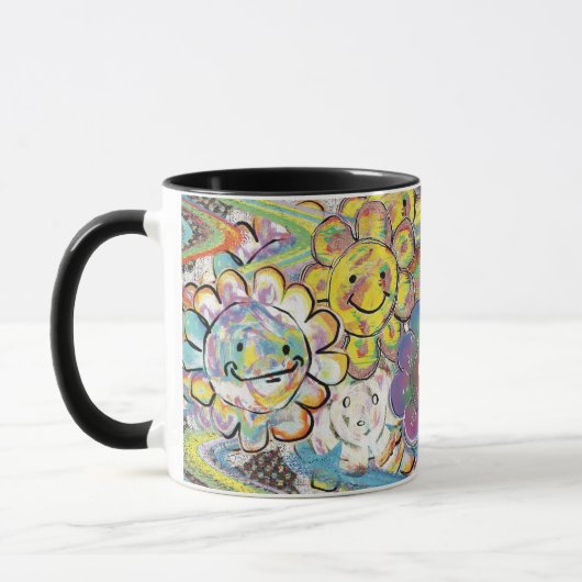 Glückselige psychedelische Blumen Tasse (Links)