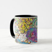 Glückselige psychedelische Blumen Tasse (Vorderseite Links)