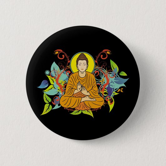 Glückseliger Buddha Button (Vorderseite)