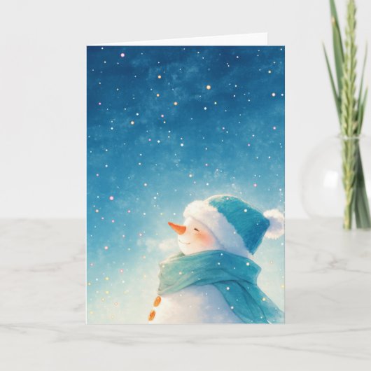 Glückseliger Schneemann Karte (Vorderseite)