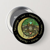 Glückseligkeit, Liebe, Harmonie, Frieden, Segenskn Button (Vorne & Hinten)