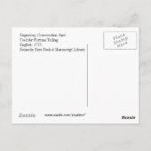 Glückserzählkarte, antikes Tarot Postkarte (Rückseite)