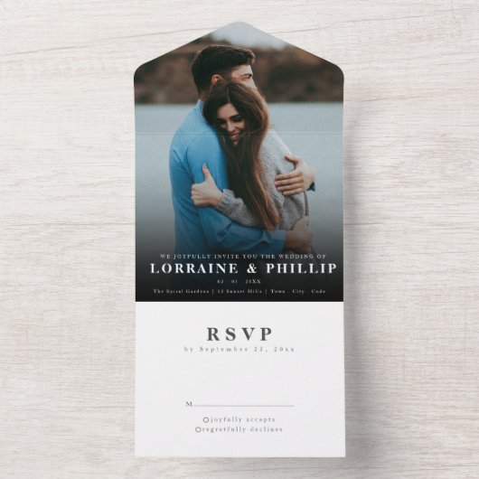 Glücksfall Eleganter Gradienten UAWG Wedding All In One Einladung (Innen Boden)