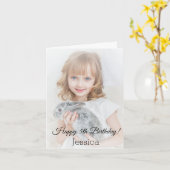 Glücksgeburtsklassiker Kalligraphie-Foto Karte (Gelbe Blume)