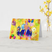 Glücksgeburtstag Donald Trump Karte (Gelbe Blume)