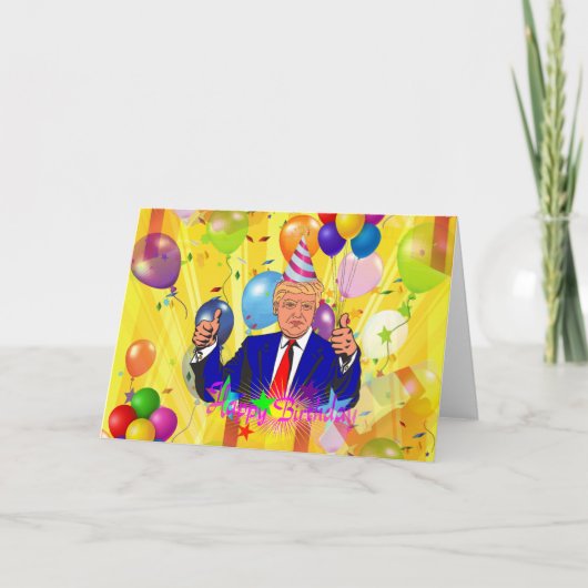 Glücksgeburtstag Donald Trump Karte (Vorderseite)
