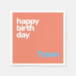 Glücksgeburtszettel mit modernem Pfirsichpapier Serviette
