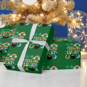 Glücksgefühl St. Patricks Day Charm irischer Shamr Geschenkpapier