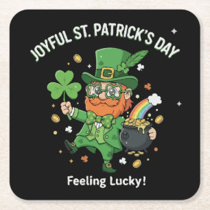 Glücksgefühl St. Patrick's Day Süßer Kobold Rechteckiger Pappuntersetzer