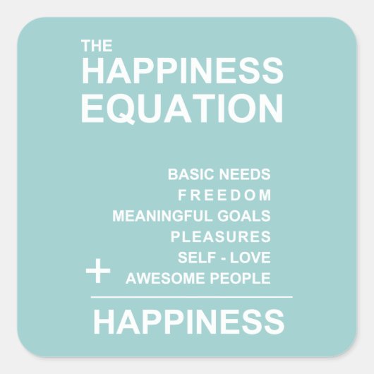 Glücksgleichung Quadratischer Aufkleber (Vorderseite)