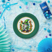 Glückshufeisen Leprechaun St. Patrick's Day Pappteller (Party)