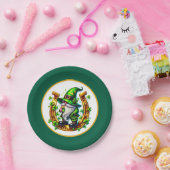 Glückshufeisen Leprechaun St. Patrick's Day Pappteller (Party)