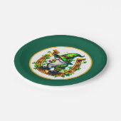 Glückshufeisen Leprechaun St. Patrick's Day Pappteller (Schrägansicht)